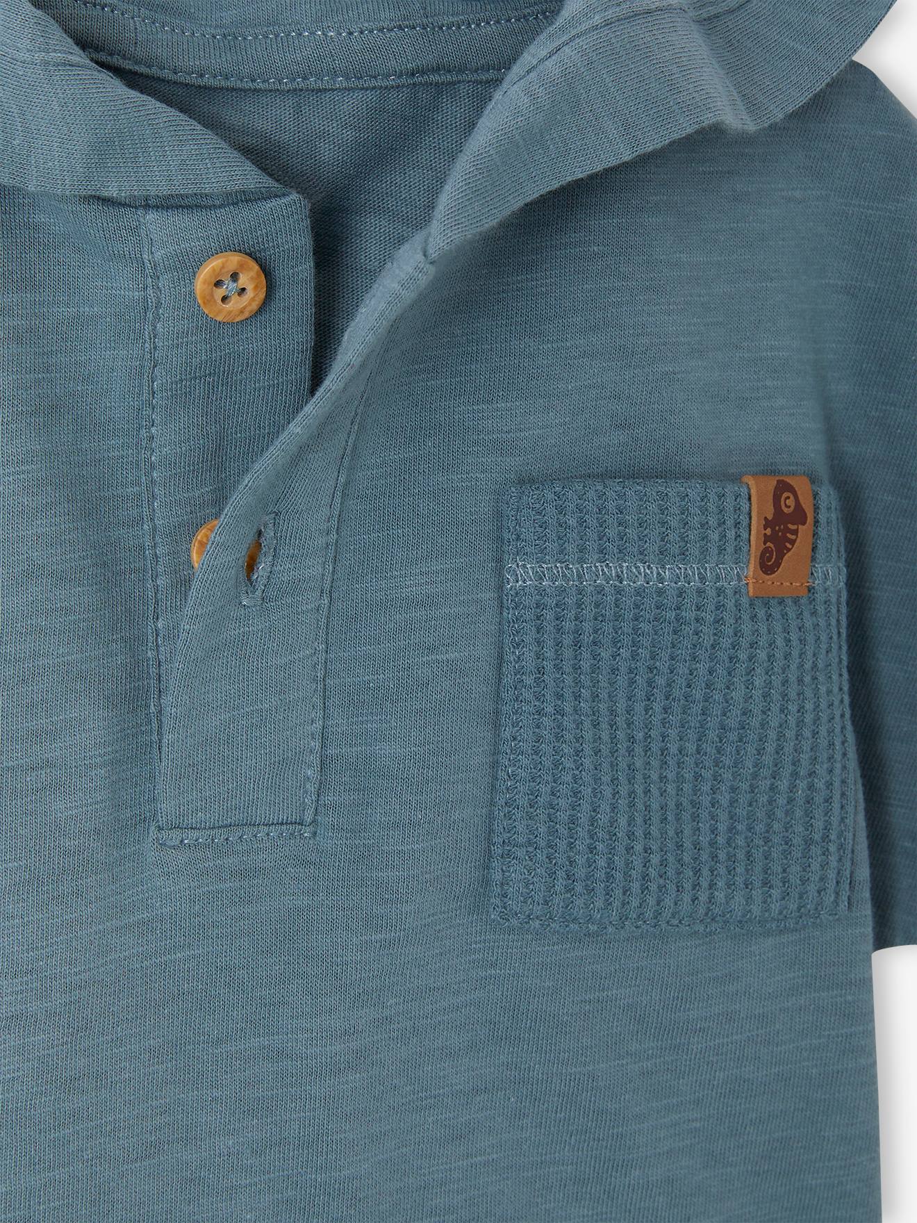 Vertbaudet Baby-Set: Kapuzenshirt & Shorts aus Waffelpikee - pfauenblau