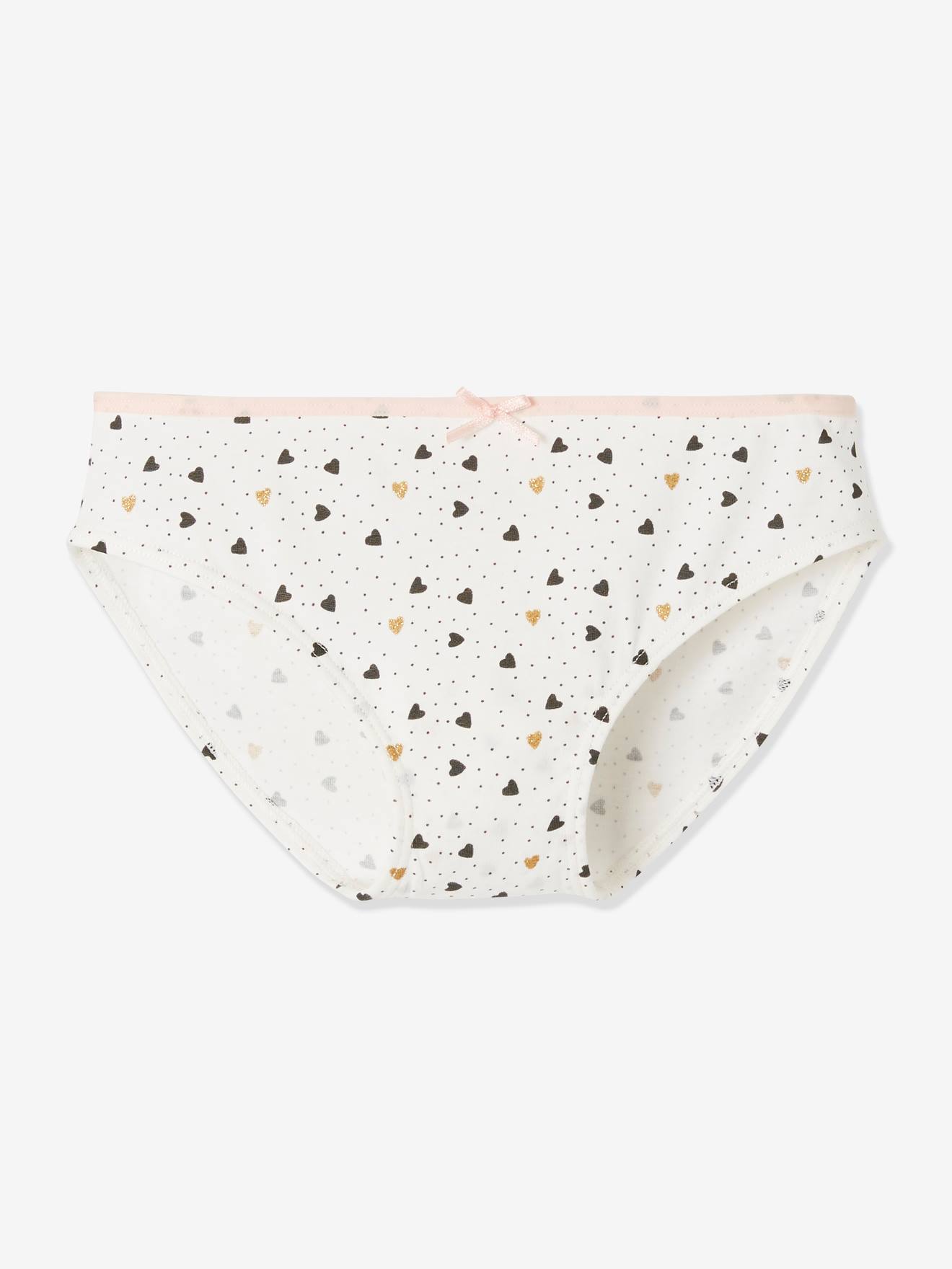 Lot de 3 culottes fille chats et licorne rose poudré