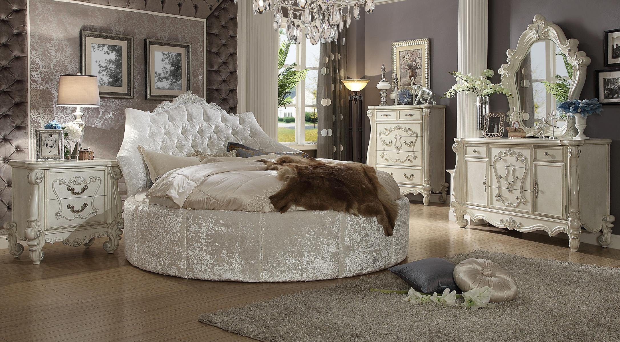 JVmoebel Rundbett Rundes Samt Bett Chesterfield Luxus Polster Rund Betten Textil (Rundbett), Made in Europe