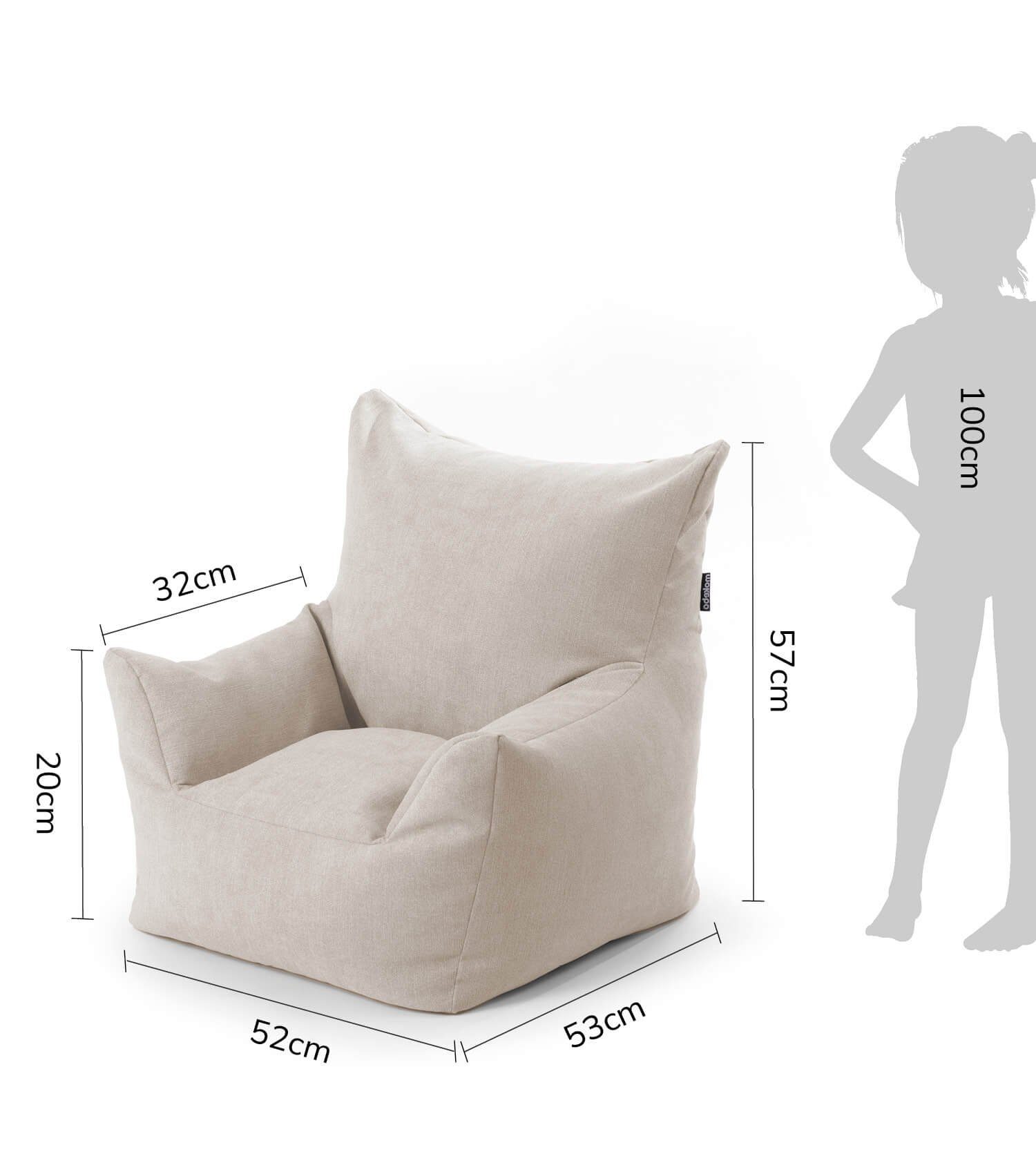 mokebo Kindersessel Der Pausenheld (Beige), Kinder Sitzsack, Lesesessel, Bodenkissen und Sitzkissen Kinder