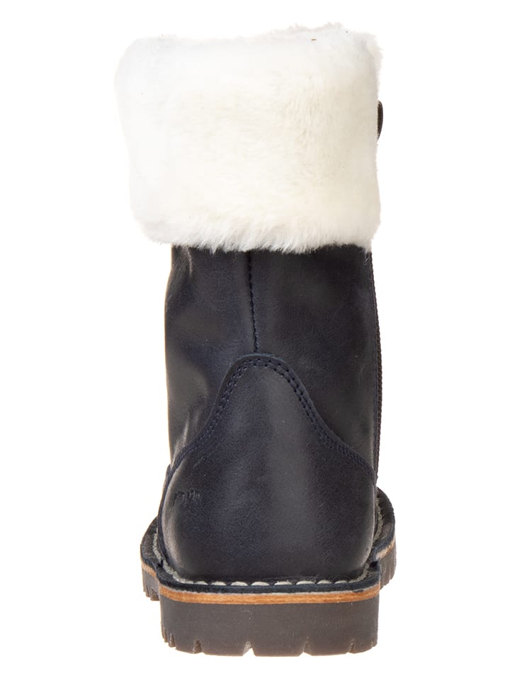 POM POM Leder-Winterboots in Dunkelblau günstig kaufen