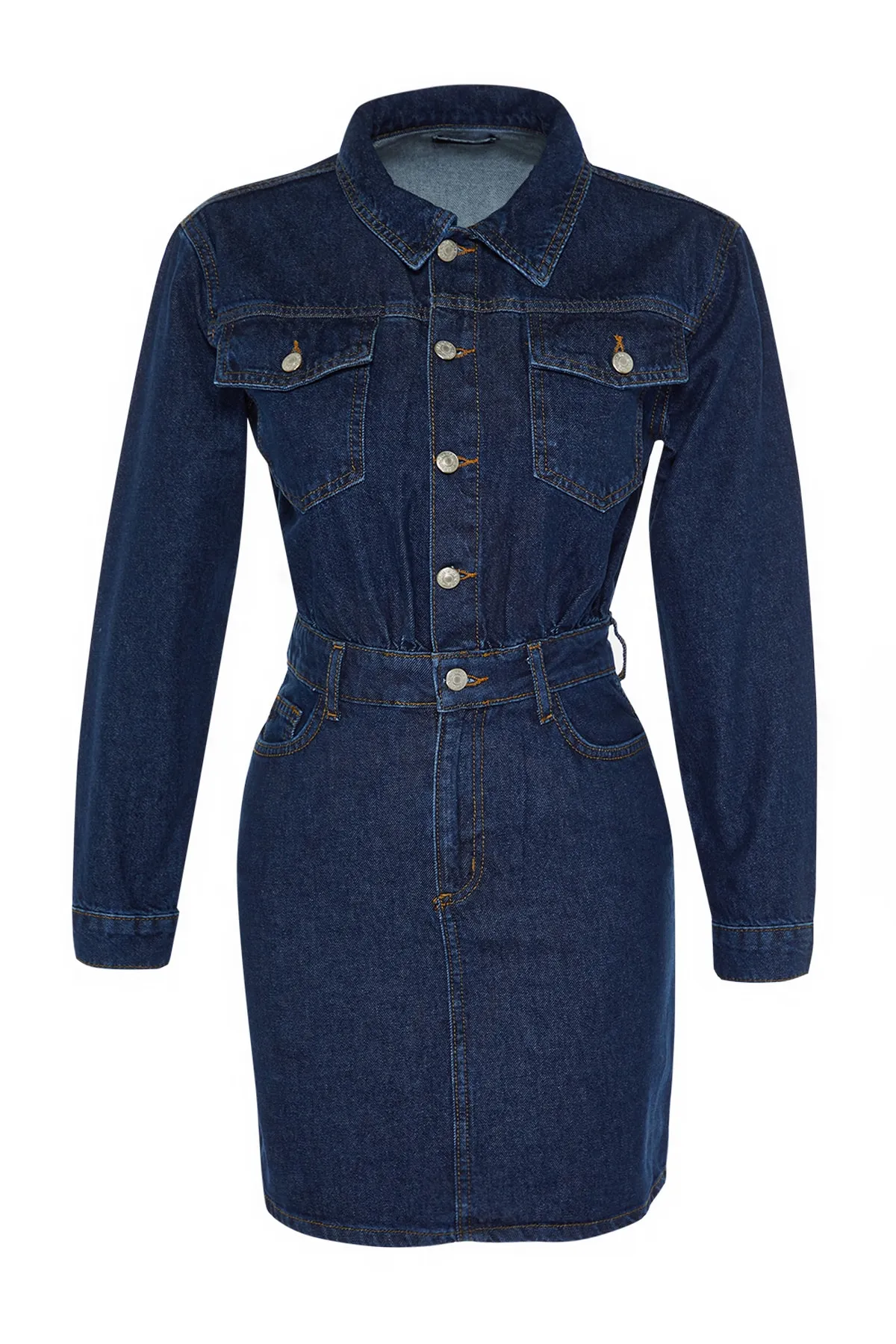 Trendyol Collection  Blaues Mini-Jeanskleid TWOAW23EL00643