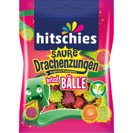 Hitschler Hitschies Saure Drachenzungen Brizzl Bälle 100G