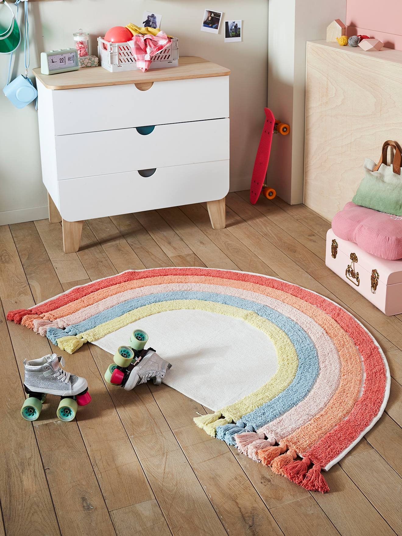 Vertbaudet Kinderzimmer Teppich REGENBOGEN - mehrfarbig