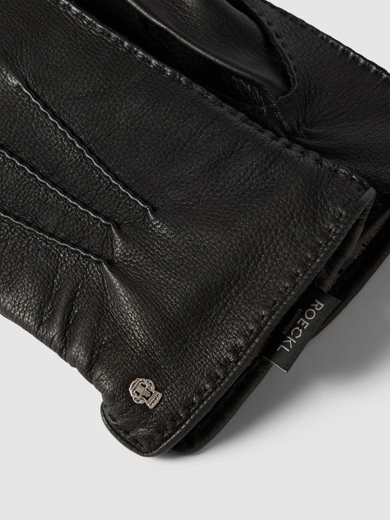 Handschuhe mit Label-Detail Modell 'Garmisch' in schwarz