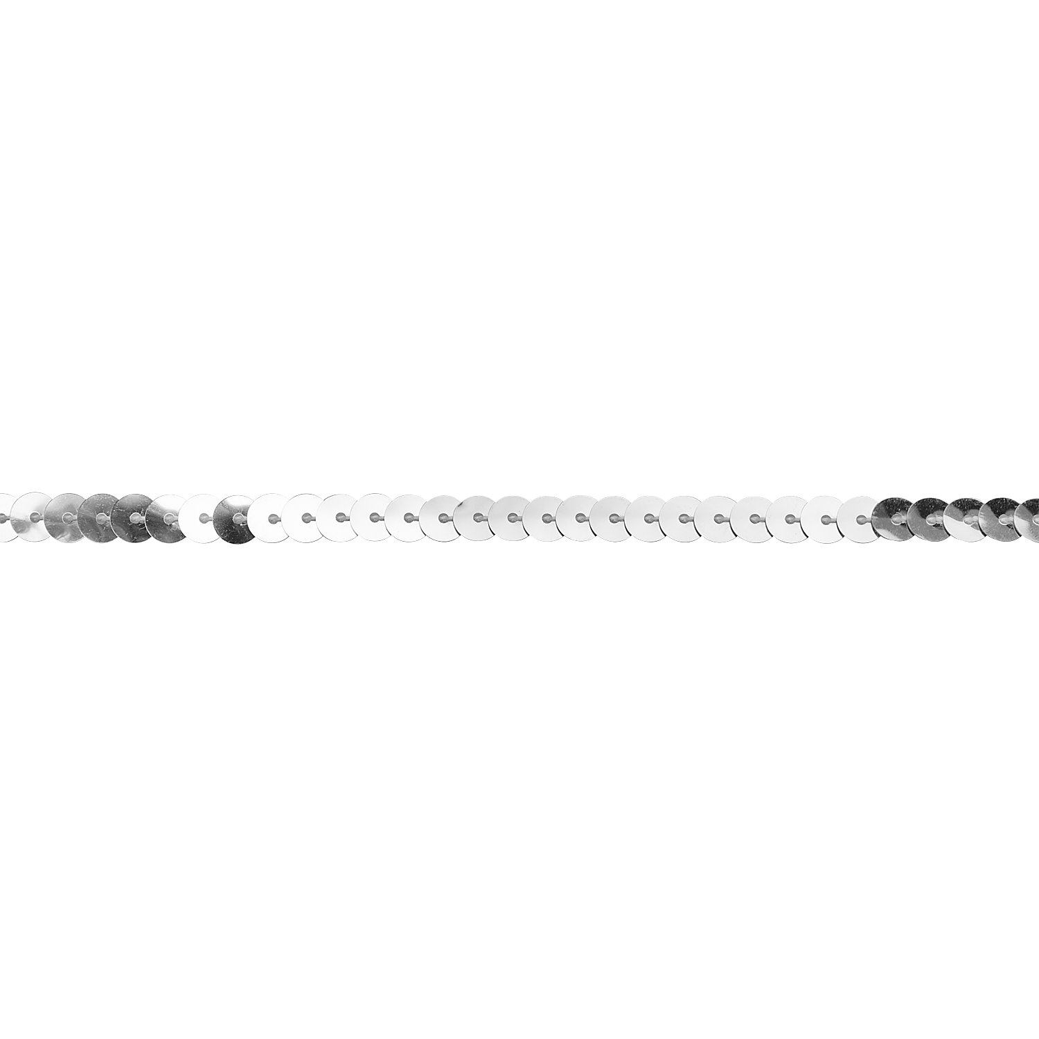 Paillettenband, silber, Breite: 6 mm, Länge: 3 m