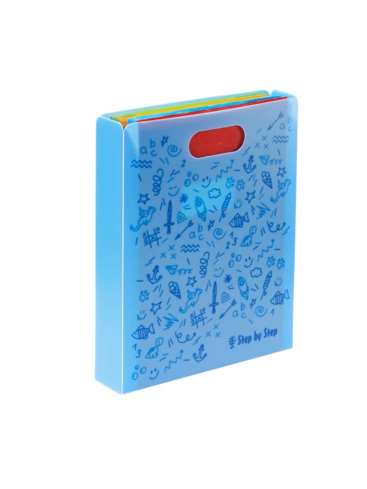 Step by Step Heftbox mit Tragegriff, transparent, bis DIN A4, K in Blau günstig kaufen onesize