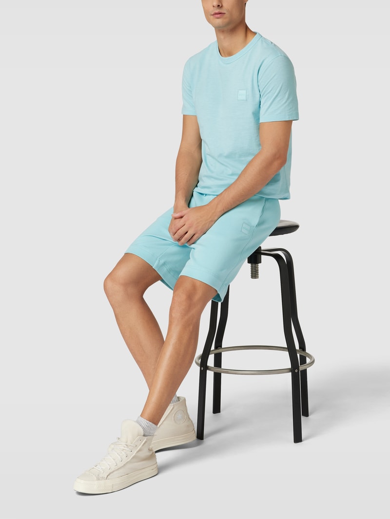 Sweatshorts mit Logo-Stitching Modell 'SEWALK' in mint meliert