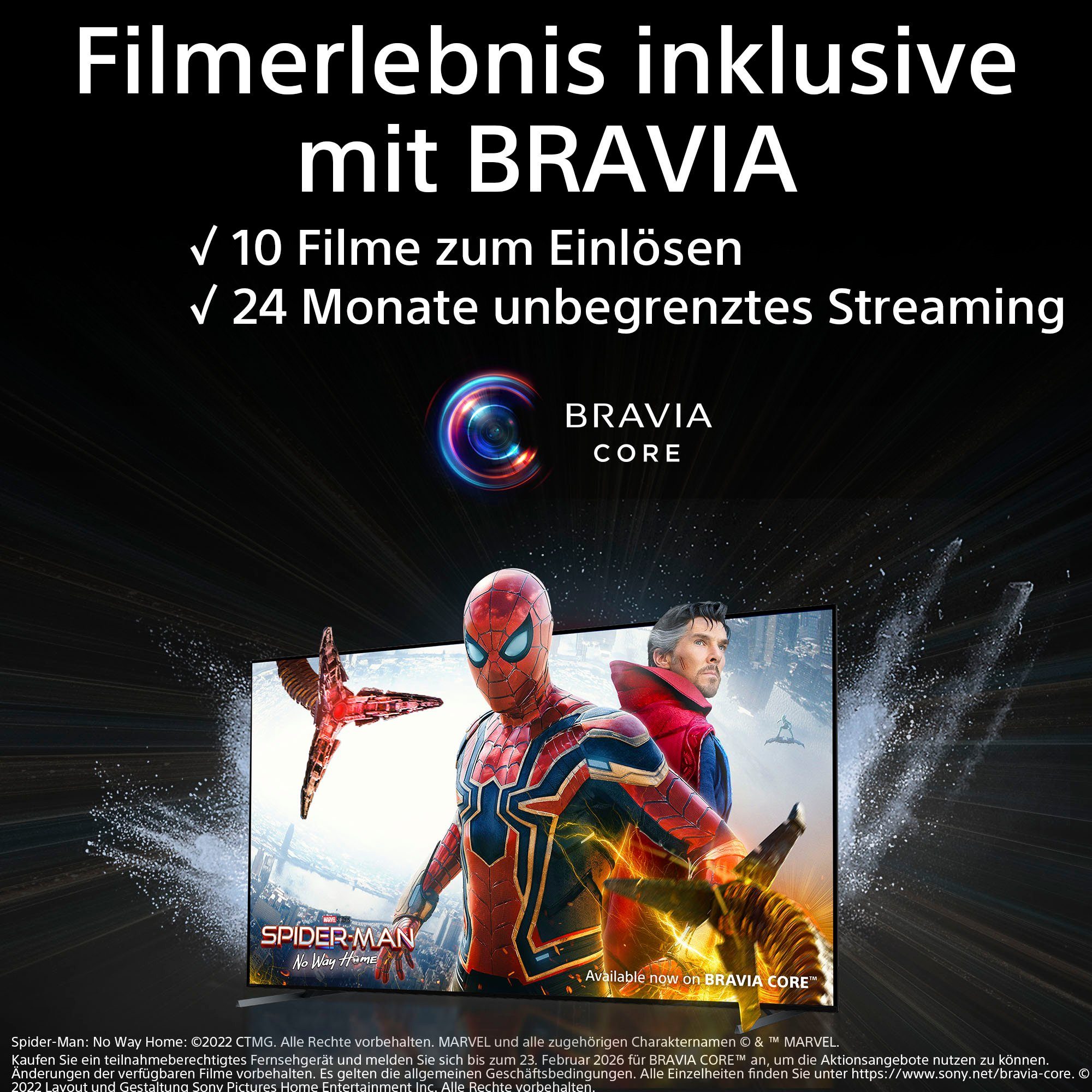 Sony XR-65A80L OLED-Fernseher (164 cm/65 Zoll, 4K Ultra HD, Android TV, Google TV, Smart-TV, Smart-TV, TRILUMINOS PRO, BRAVIA CORE, mit exklusiven PS5-Features)