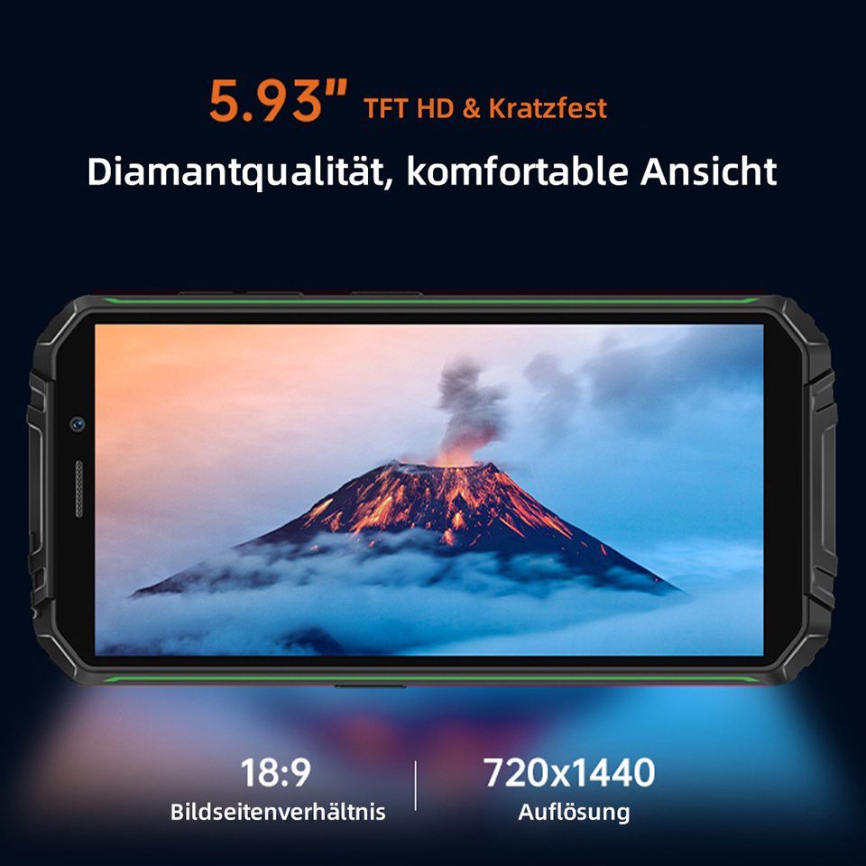 OUKITEL WP 18, 4G-[Außentelefon], 32GB ROM, 12500 mAh Akku, Dual-SIM Smartphone (4 GB Speicherplatz, Android 11, 5,93'' TFT Display, 5M Frontkamera, 13M Hauptkamera hinten)