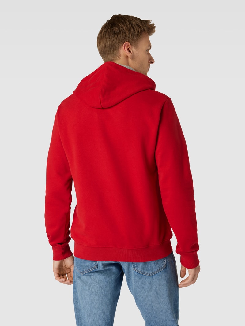 Hoodie mit Logo-Print und Kapuze mit Tunnelzug in rot