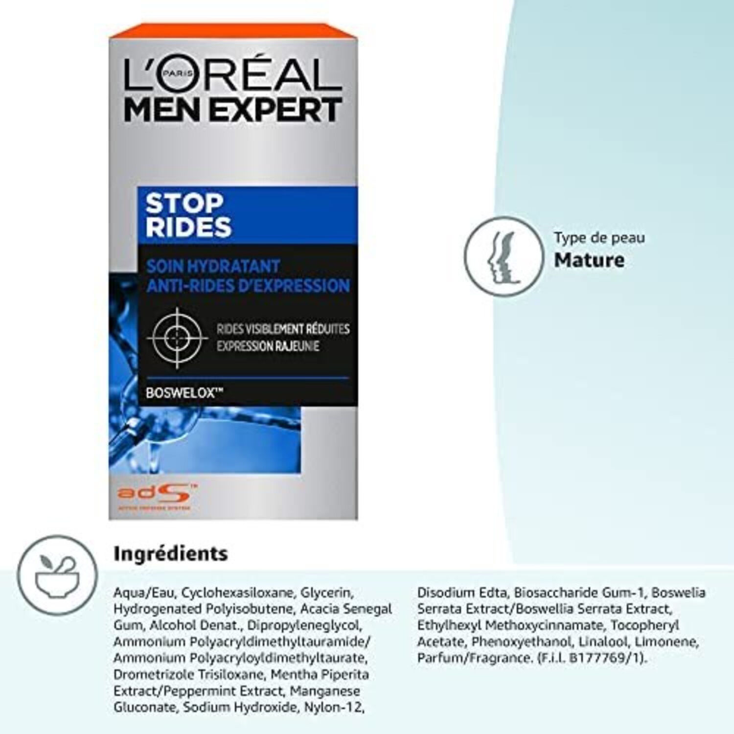 L'Oréal Paris Men Expert Stop Rides Soin Hydratant Anti-Rides d'Expression Homme
