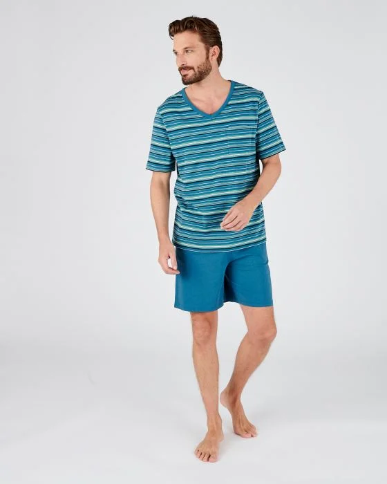 Pyjashort rayé en maille jersey