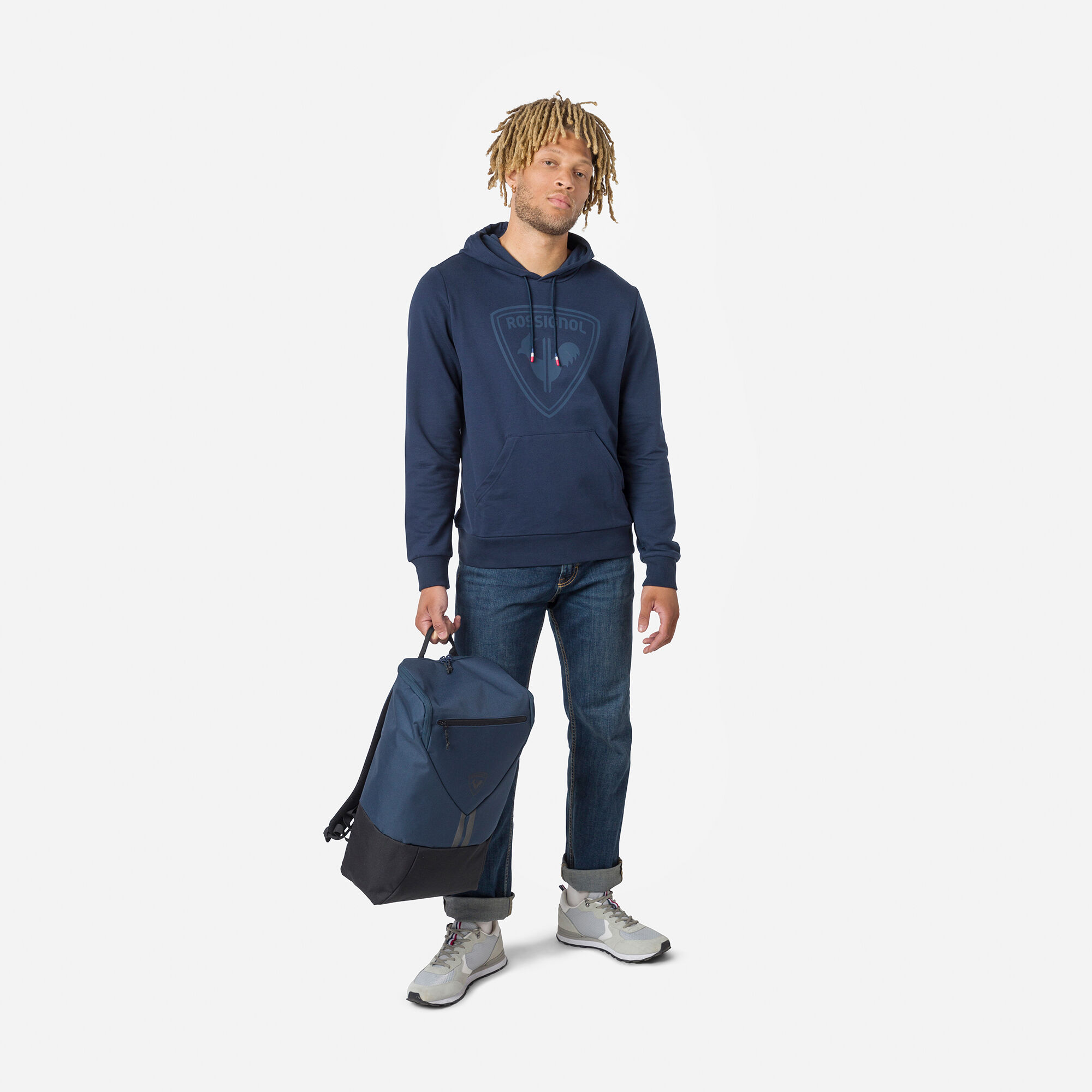 Sweat à capuche molletonné Logo Homme