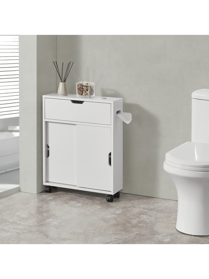 en.casa Badezimmerschrank Kempele in Weiß (H)67cm (B)52cm (T)17cm günstig kaufen onesize