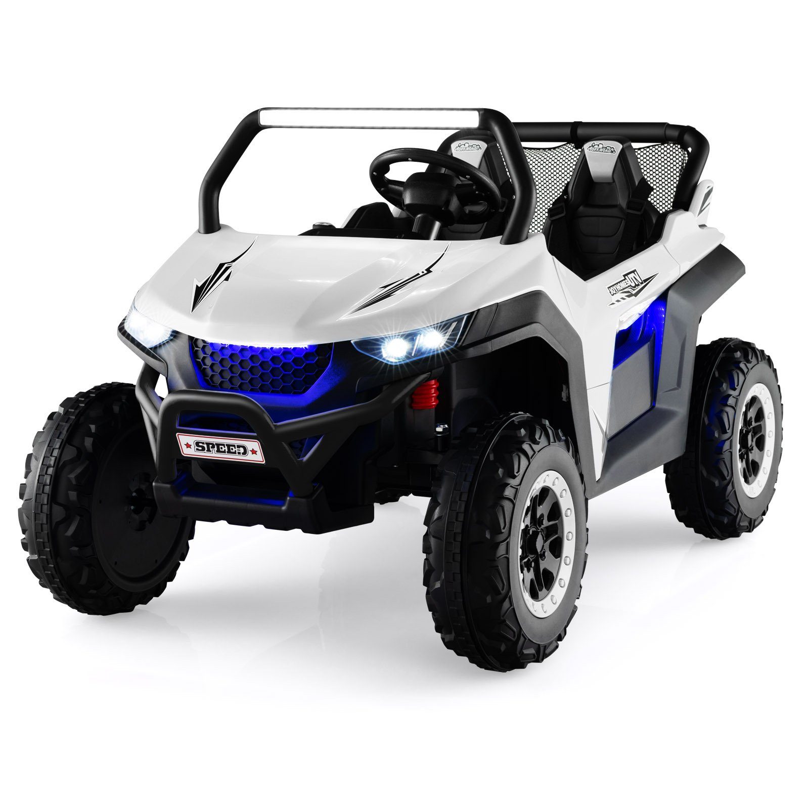 COSTWAY electric children's car 12V children's quad, 2 seats, 2-4 km/h