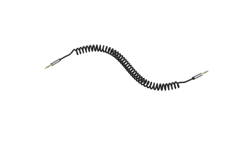 Xlayer Kabel Audio-Spiral AUX 3,5mm Klinkenkabel 2.0m Black