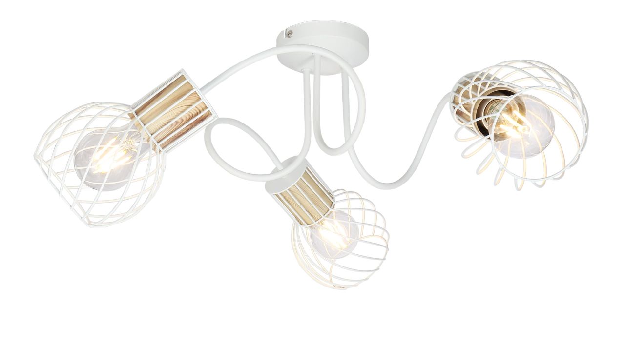Globo Lighting - LUISE - Deckenleuchte Metall weiß, 3x E27