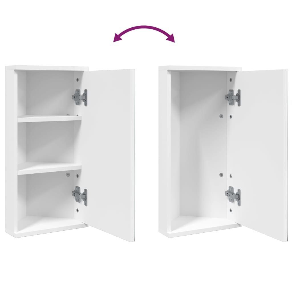 vidaXL Badezimmerspiegelschrank Eck-Spiegelschrank Weiß 30x24x60 cm (1-St)