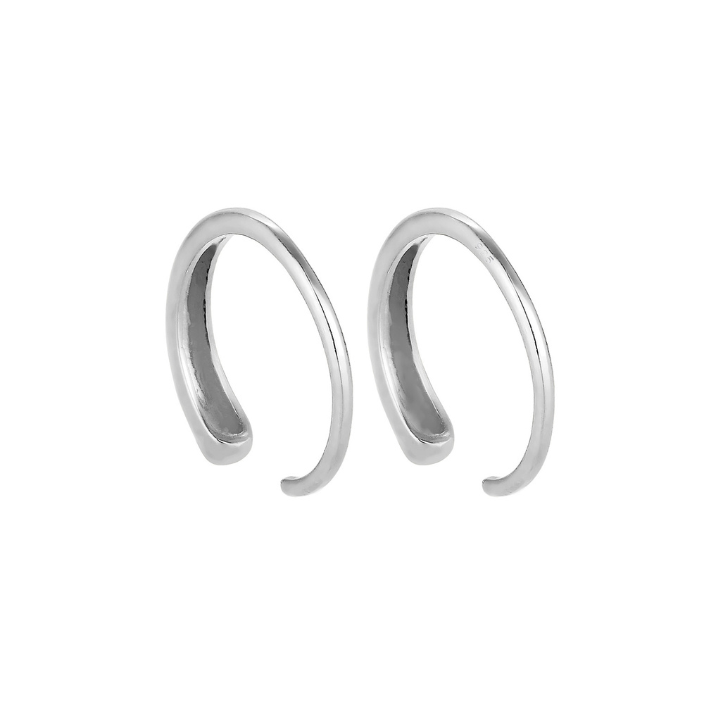 Elli Elli Boucles d'Oreilles Femme Créoles s'Ouvrent au Moderne en Argent Sterling 925 Boucles d'oreilles
