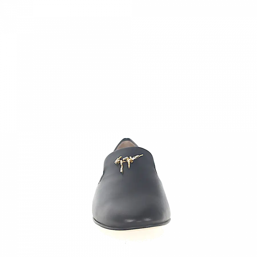 Giuseppe Zanotti - Loafer DALIA Kalbsleder Logo Schmuckstein schwarz - schwarz