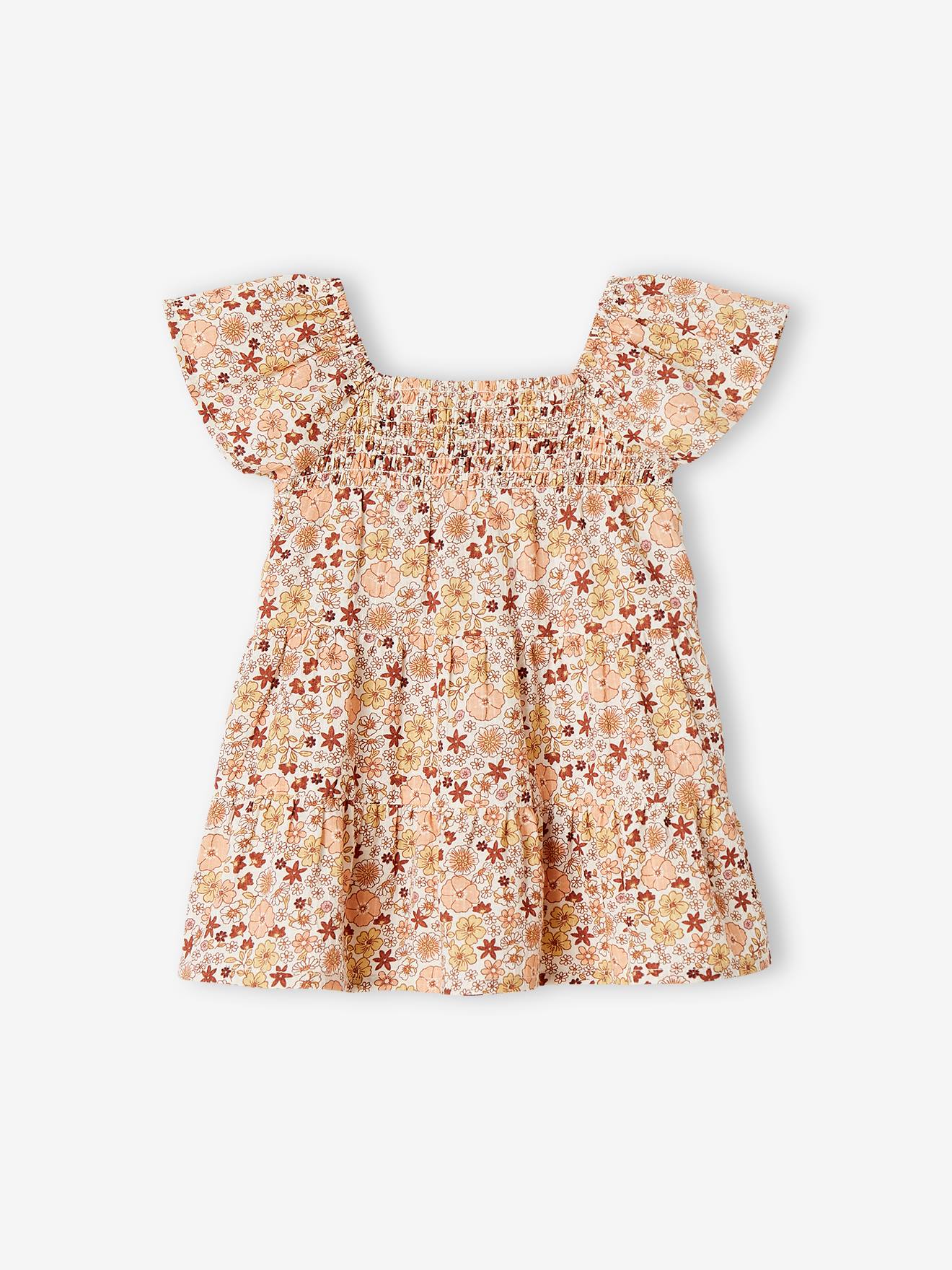 Vertbaudet Gesmoktes Baby Kleid - wollweiß