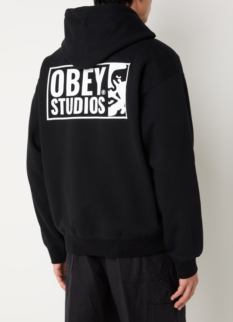 Moletom Obey Studios Icon com logo e estampa nas costas