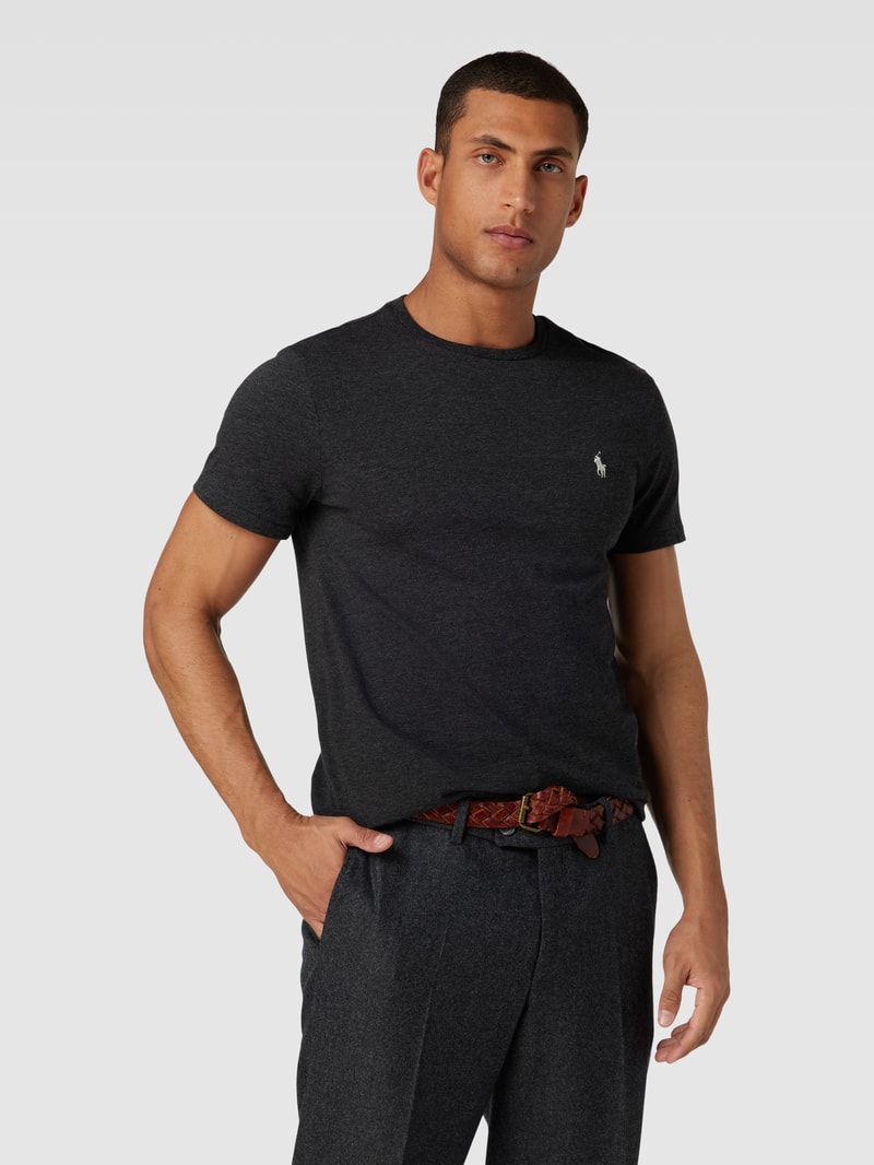 T-Shirt in Melange-Optik in anthrazit