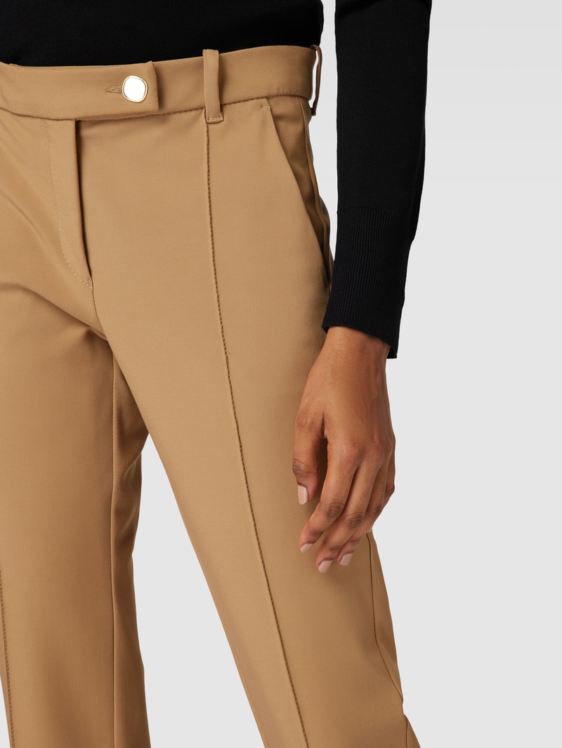 Chino mit fixierten Bundfalten Modell 'TWIGGY' in cognac