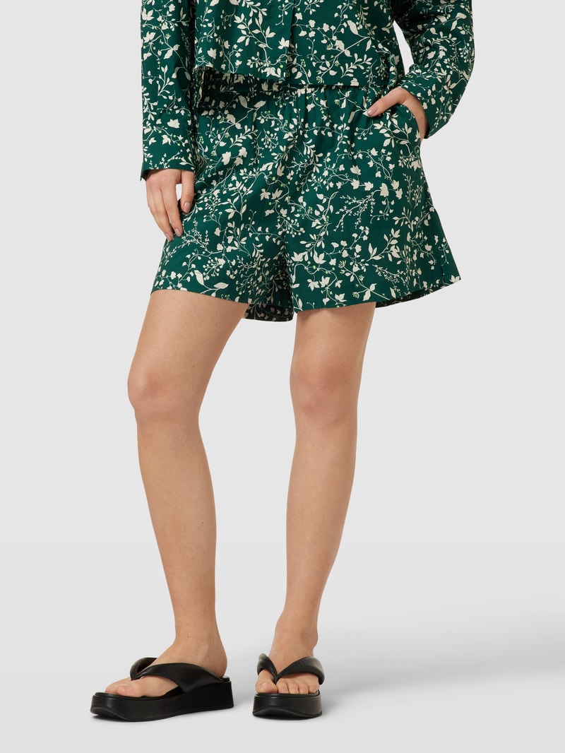 Shorts mit Allover-Print in dunkelgrün