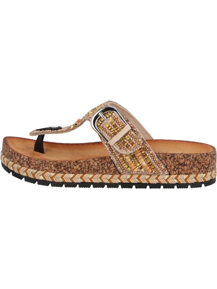 palado Plateau-Pantoletten in Camel strass günstig kaufen