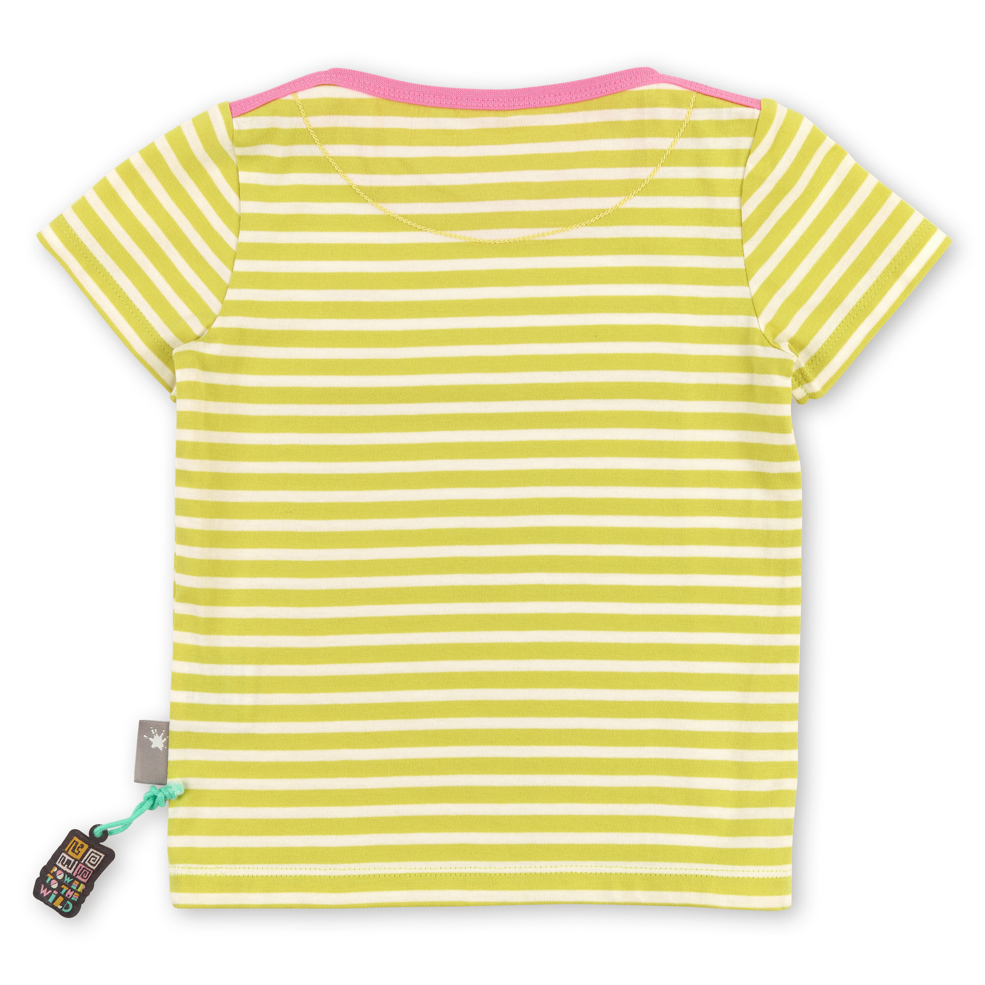 T-Shirt kiwigrün/weiß geringelt