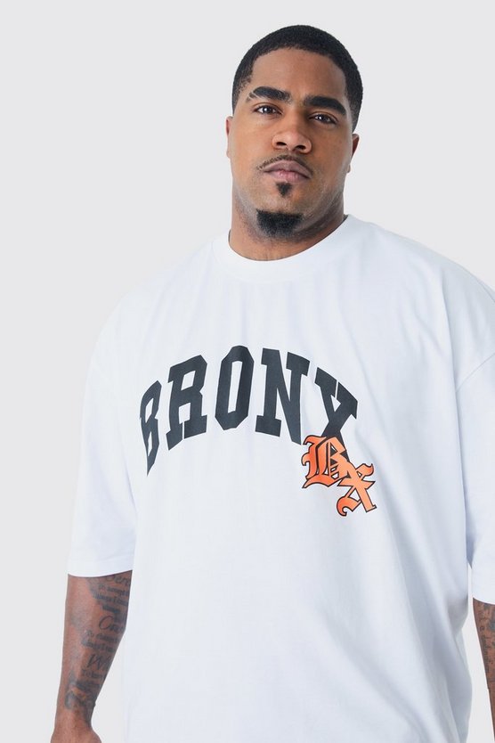 Plus kastiges Oversize T-Shirt mit Bronx-Print