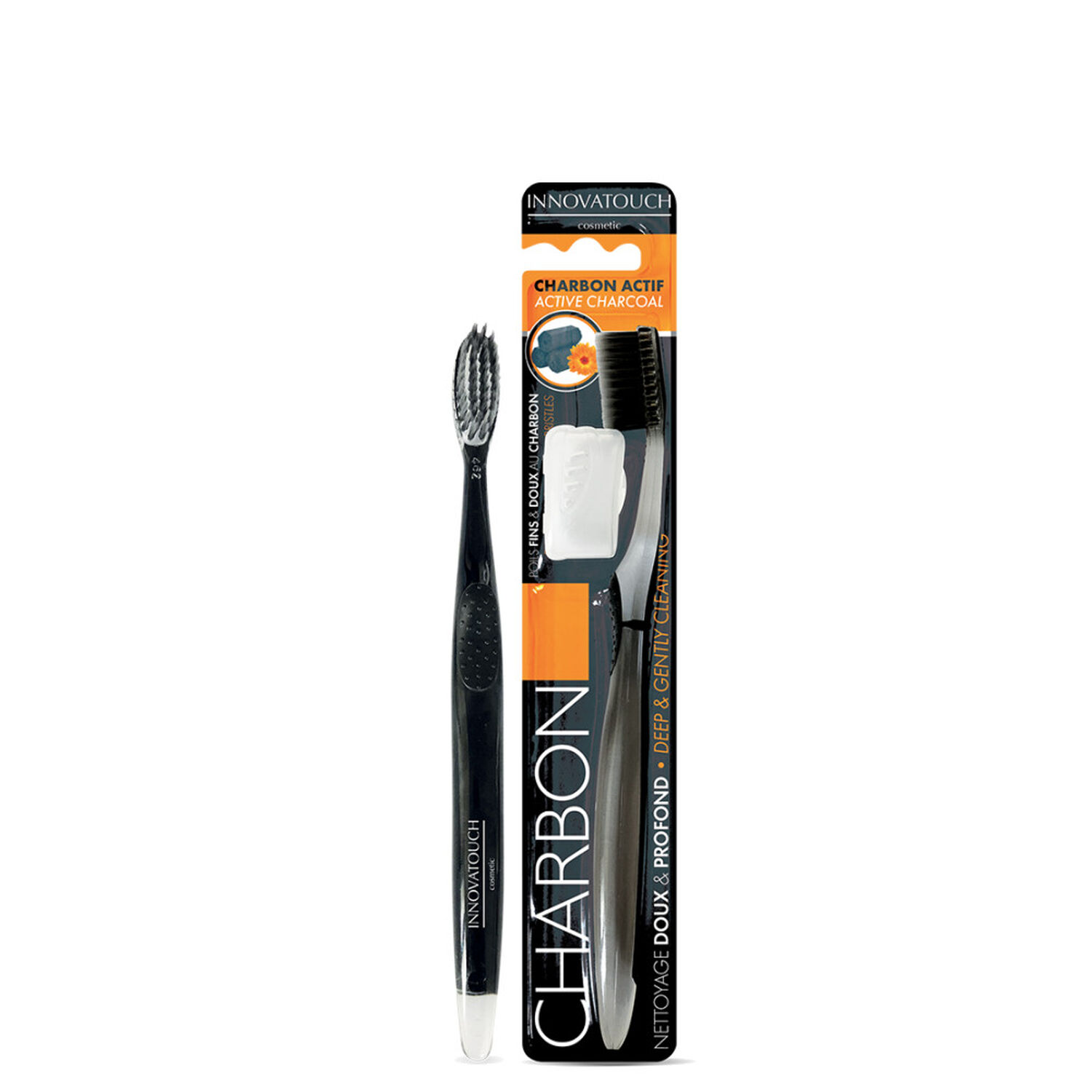 Innovatouch Brosse à Dents au Charbon Actif Poils Fins - Nettoyage Doux & Profond
