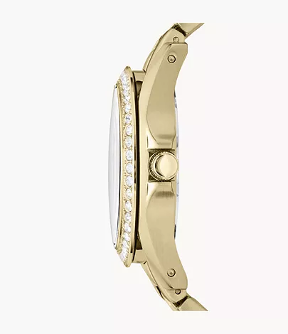 Fossil Damenuhr Riley Edelstahl Gold