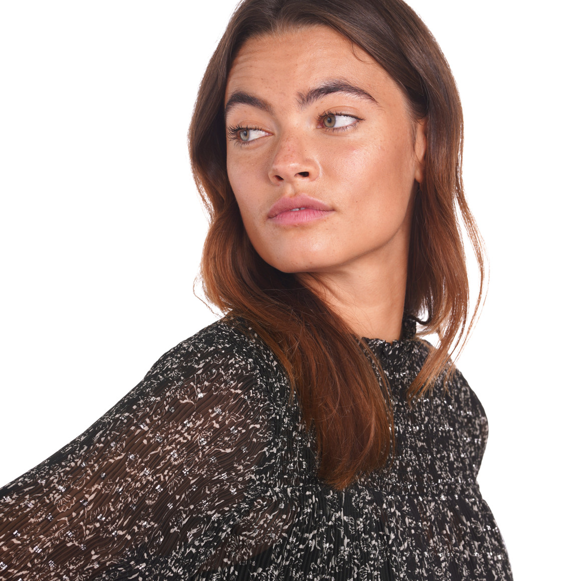 Damen Bluse mit Blumen allover