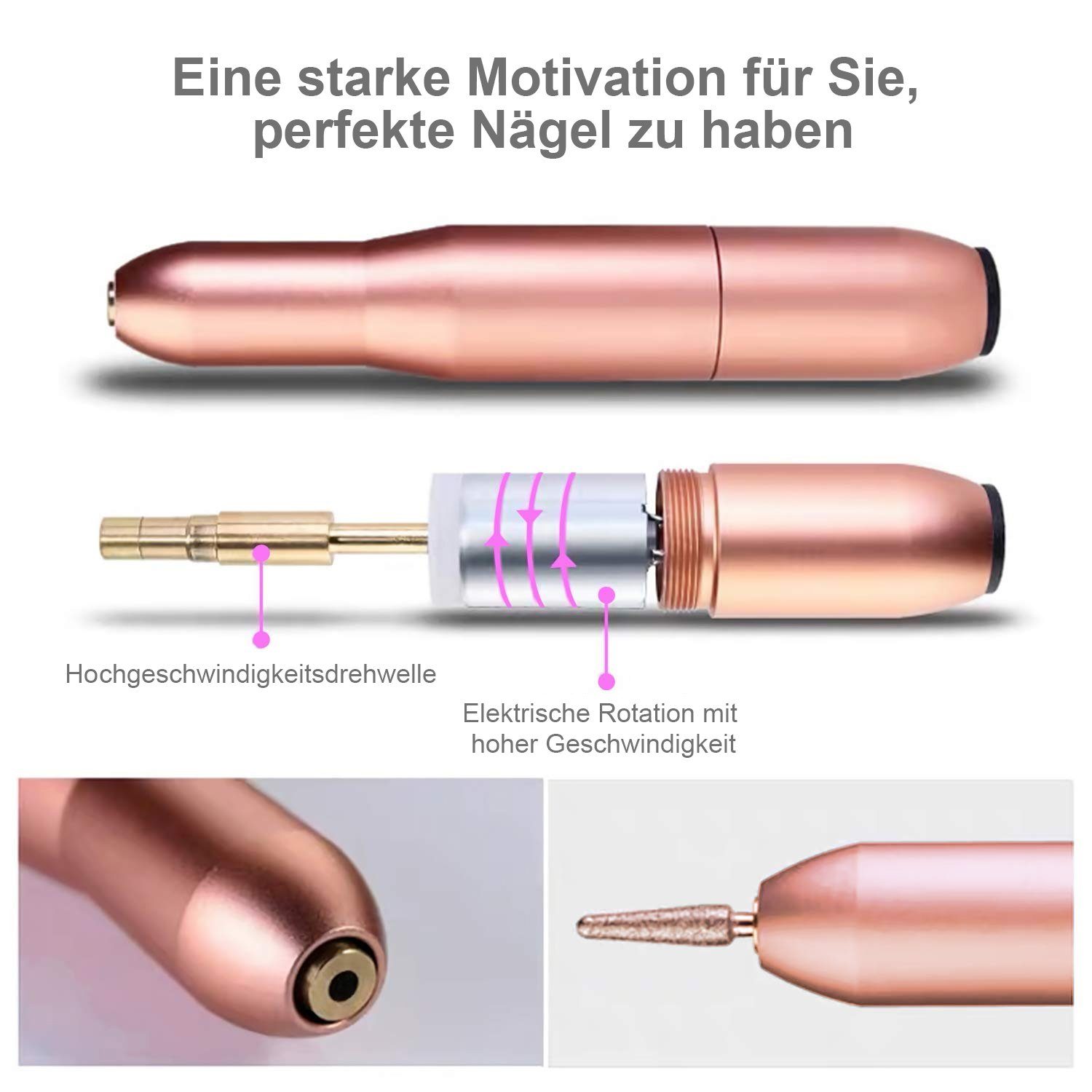 Kpaloft Maniküre-Pediküre-Set, Elektrisch 12-in-1 Nagelfräser Set tragbar USB