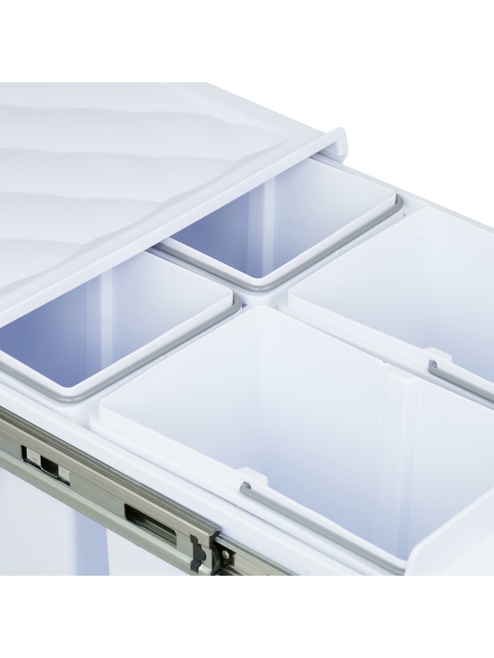 relaxdays Einbaumülleimer in Weiß - 4x 8 l günstig kaufen onesize
