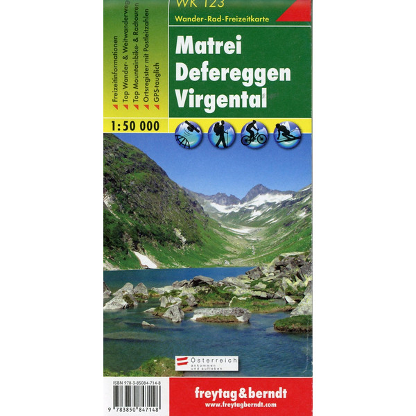 Matrei, Defereggen, Virgental 1 : 50 000. WK 123 - Wanderkarte