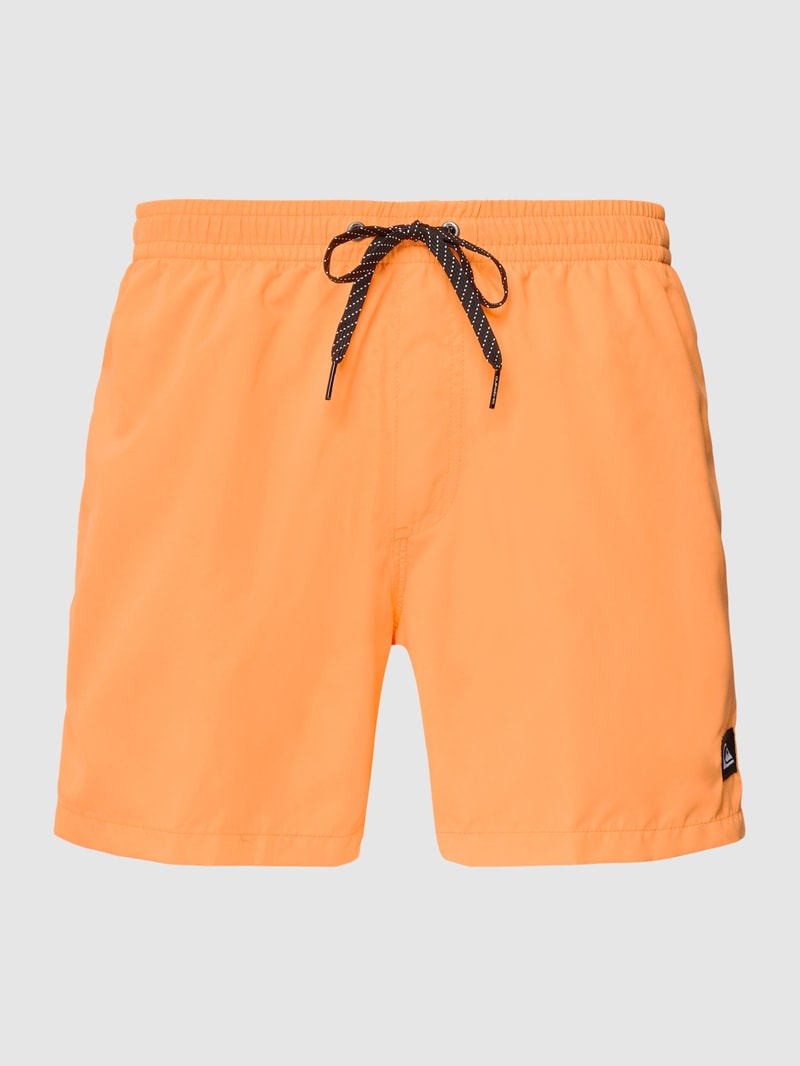 Badehose mit Label-Detail in neon orange