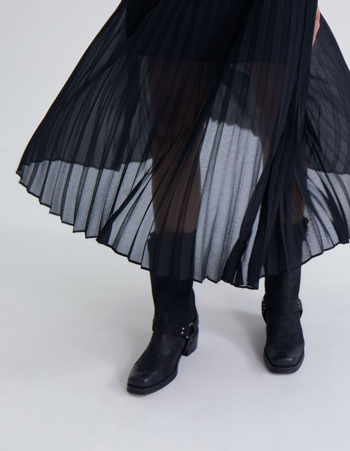 Jupe noire plissée femme
