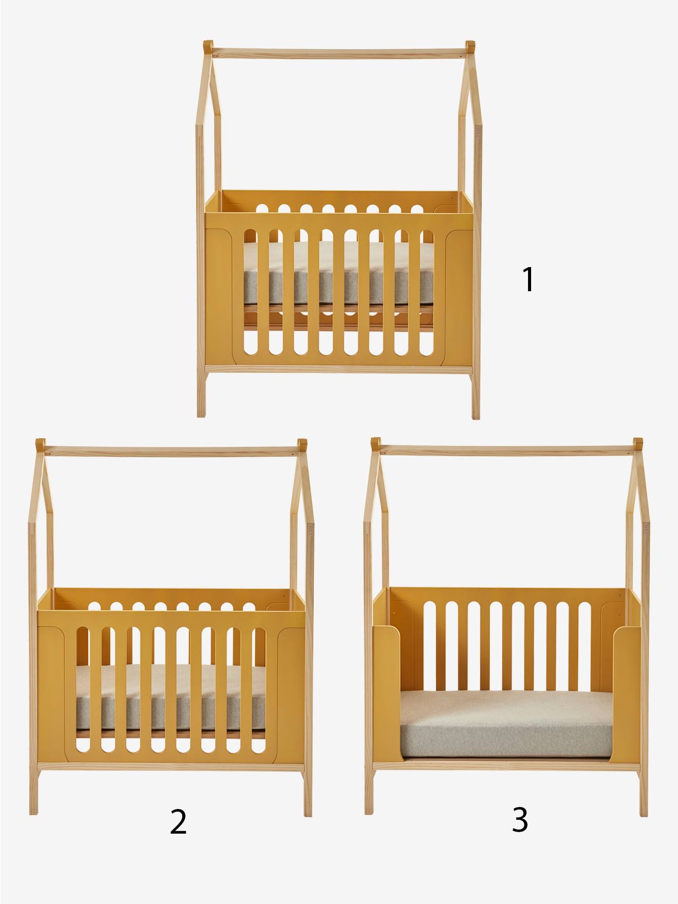 Vertbaudet Baby Kombi-Hausbett KOKOSNUSS - sand