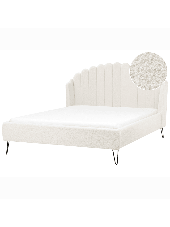 Beliani Doppelbett AMBILLOU in Weiß/Schwarz - (W) 177 x (H) 126 x (L) 214 cm günstig kaufen onesize