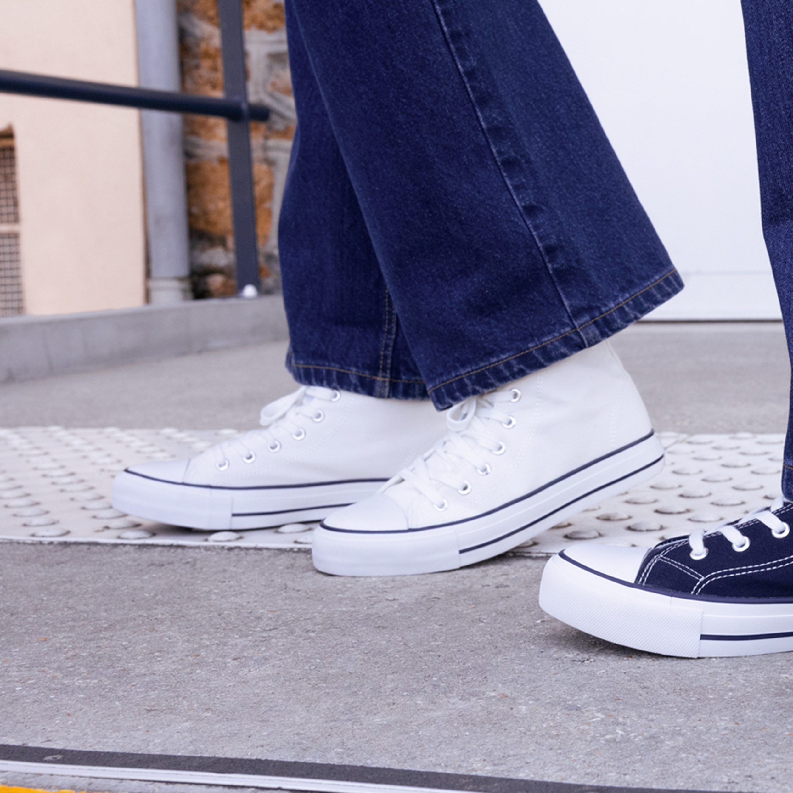Baskets montantes en toile Creeks blanc femme | La Halle