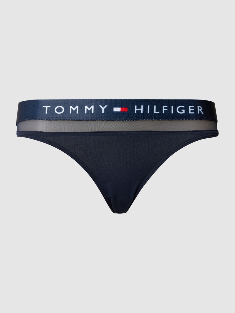 String mit elastischem Logo-Bund in marineblau