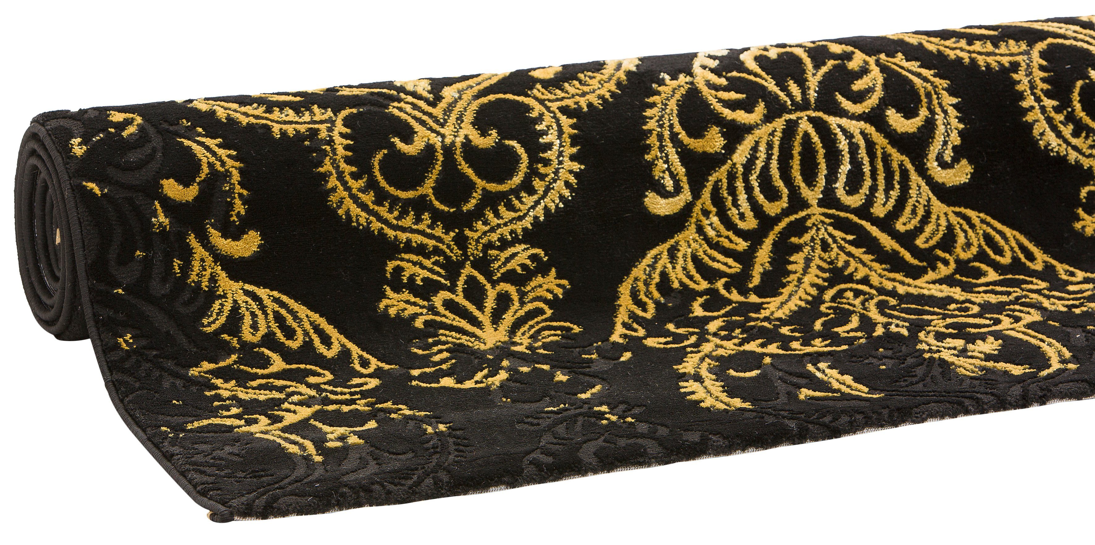 Teppich Bahar, merinos, rechteckig, Höhe: 12 mm, Vintage Design, Hoch-Tief-Struktur, mit Glanz Wohnzimmer
