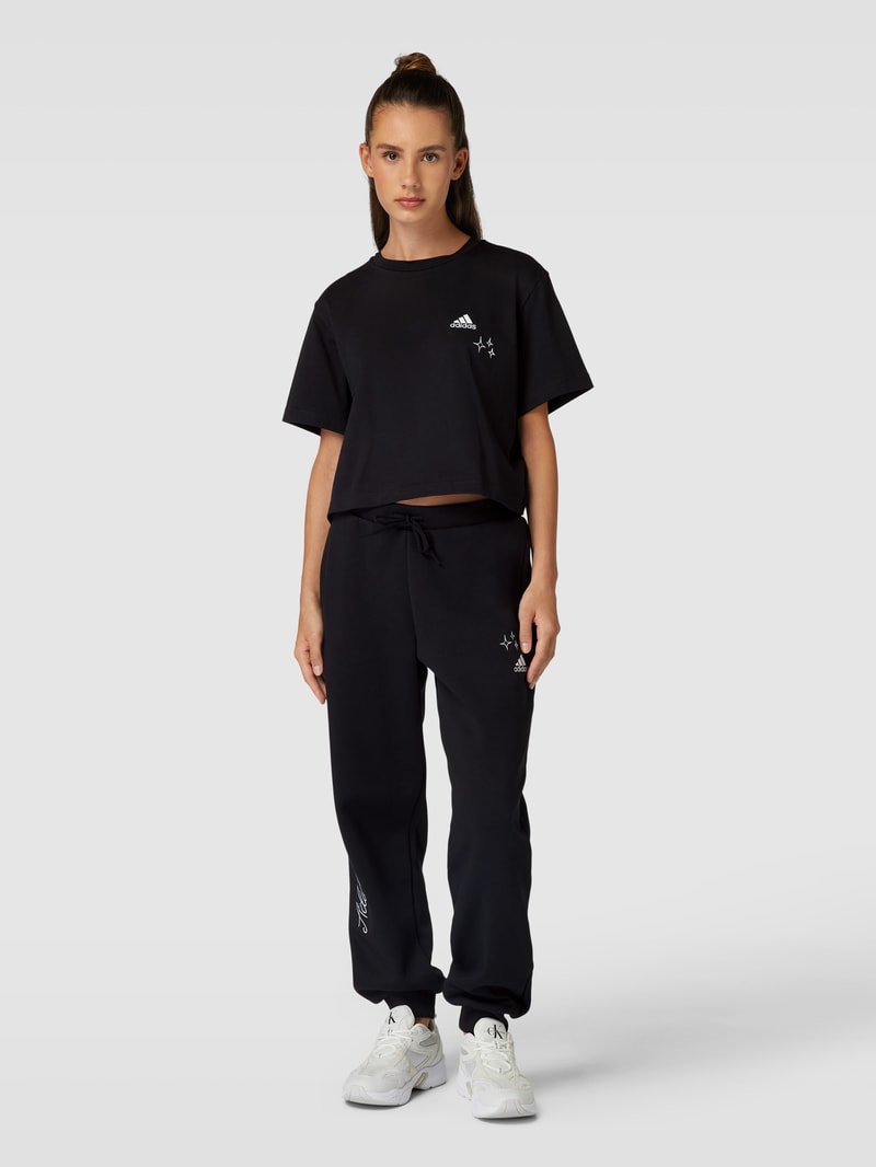 Sweatpants mit Label-Stitching in schwarz