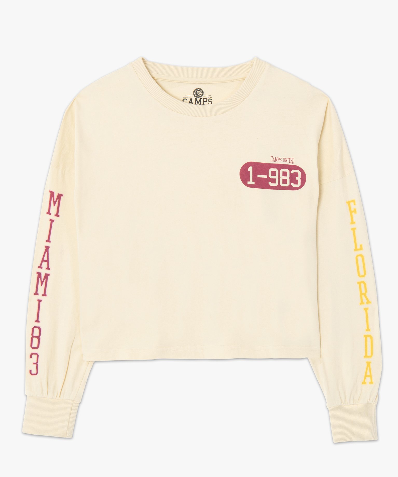 Tee-shirt femme court à manches longues – Camps United gris clair | GEMO