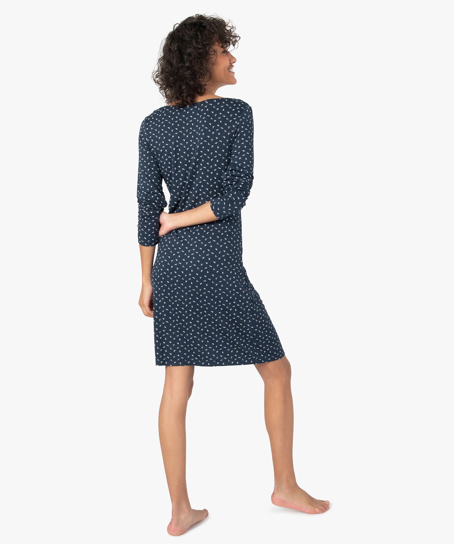 Chemise de nuit à manches longues femme multicolore | GEMO