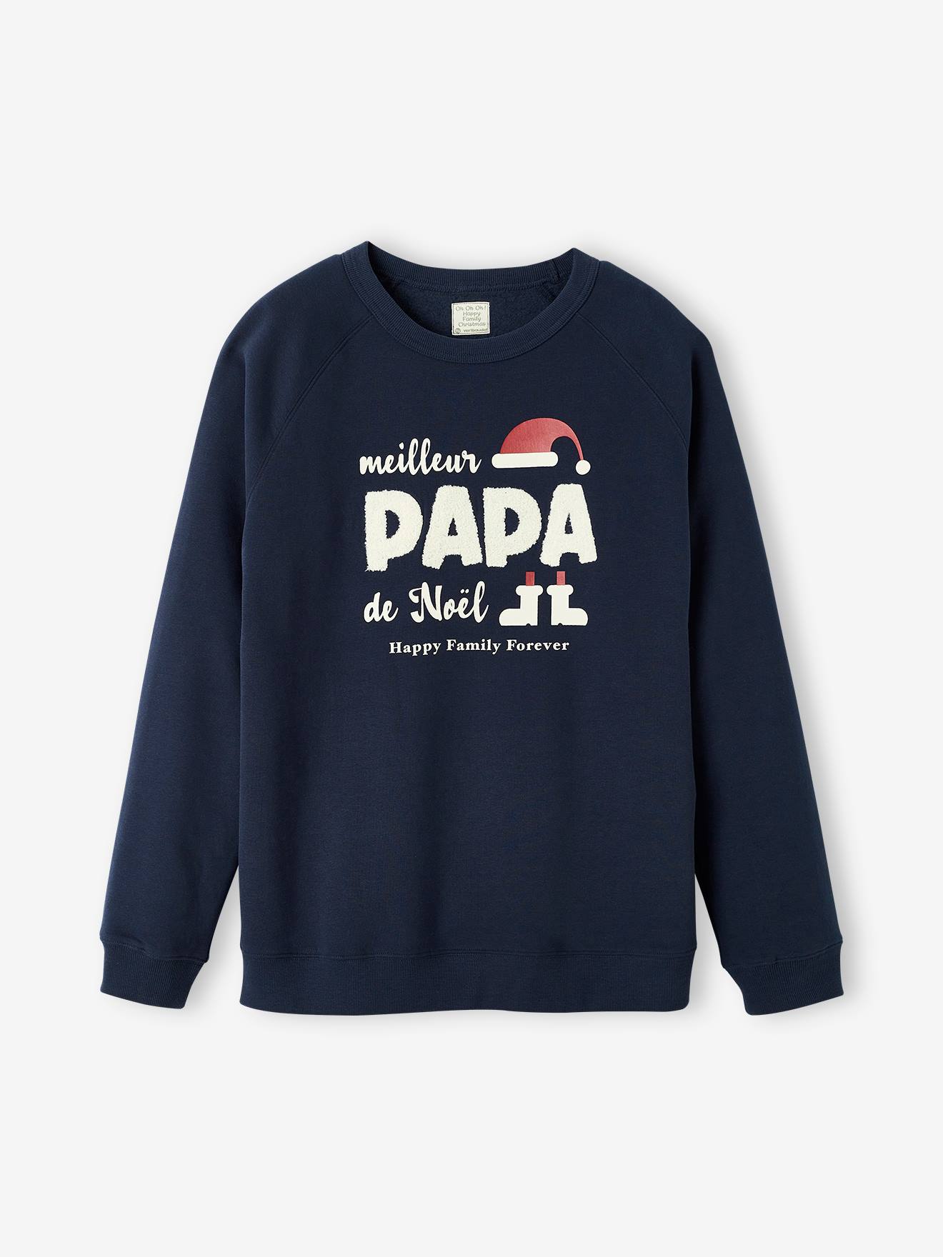 Vertbaudet Herren Weihnachts-Sweatshirt Capsule Collection HAPPY FAMILY FOREVER - marine